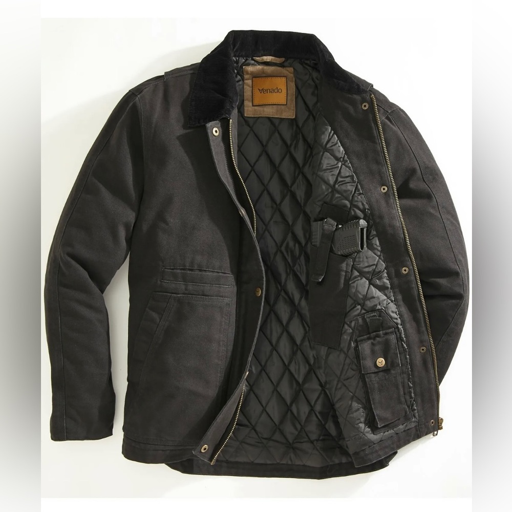 3XL- Venado Concealed Carry Jacket for Men - Heavy Duty Canvas - Conceal Pockets